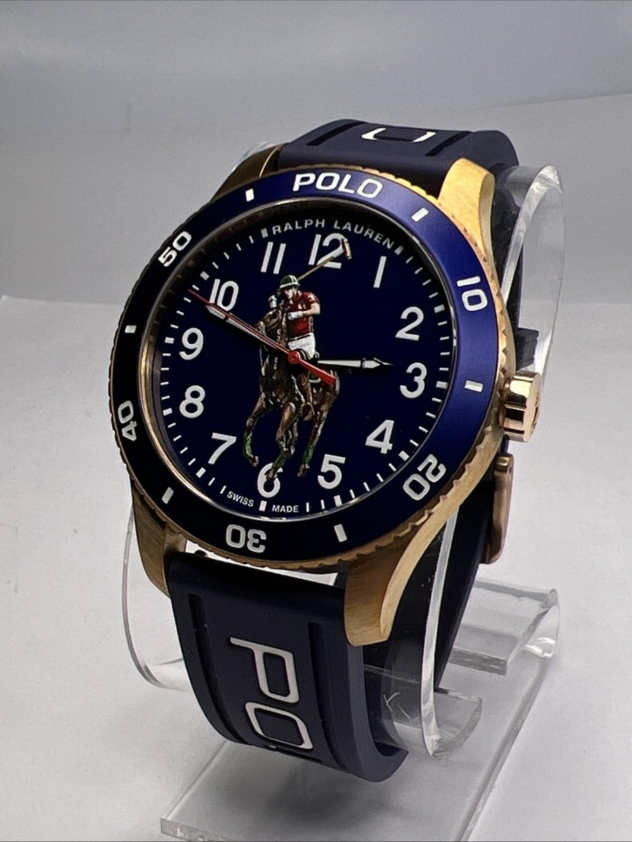 Ralph Lauren Polo Pony Player 42mm Bronze Blue Dial Bezel