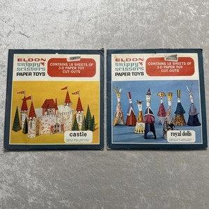 Vintage 1964 Eldon Snippy Scissors Paper Toys Castle Set Royal Dolls Made in USA
