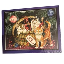 Bits and Pieces NEW Sealed 550 Piece Puzzle Holiday Friends 1999 18x24 Cats