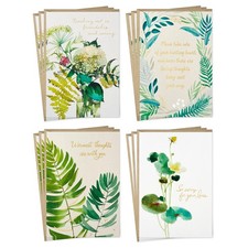 Sympathy Cards Assortment, Watercolor Greenery 12 Assorted Thinking of You Ca...