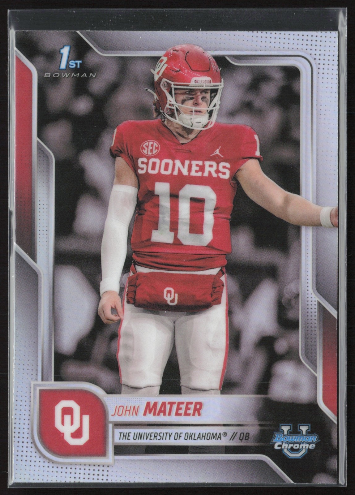 2025 Bowman Chrome U John Mateer Refractor Oklahoma Sooners #1 1st Prospect