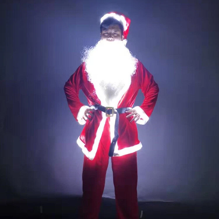 Disfraz de Papá Noel LED Traje Iluminado Fiesta Show Danza Luz Brillante Ropa Foto 4 de 4