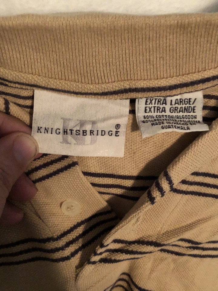 Camisa vintage de rayas tostadas extra grande Knightsbridge para hombre Foto 2 de 3