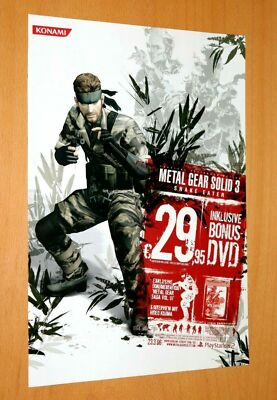 Metal Gear Solid 3 Snake Eater PS2 PS3 Xbox 360 Old Promo Poster