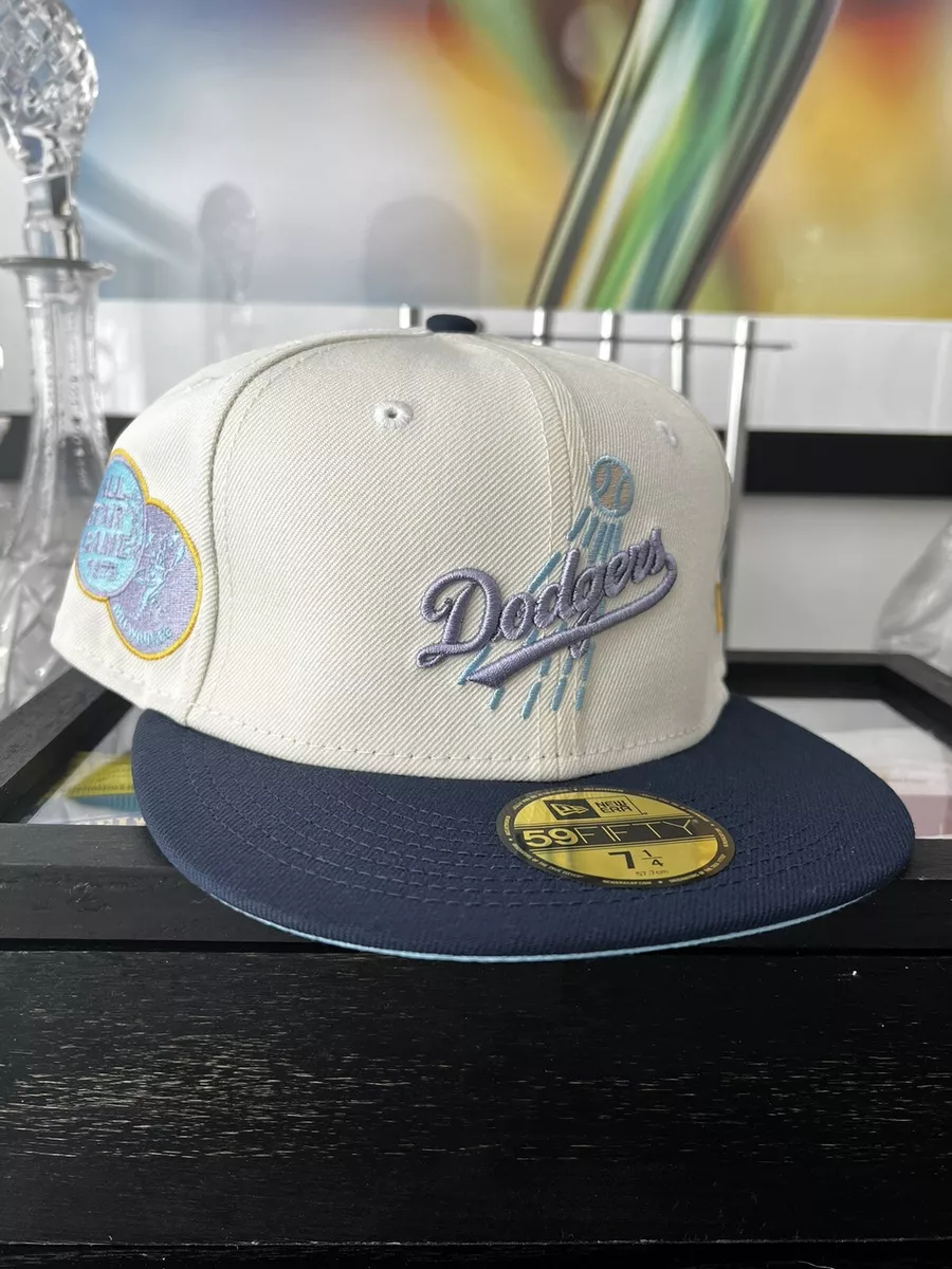 7 1/4 Shoe Palace Los Angeles Dodgers White Dome Cotton Candy Club Fitted Hat