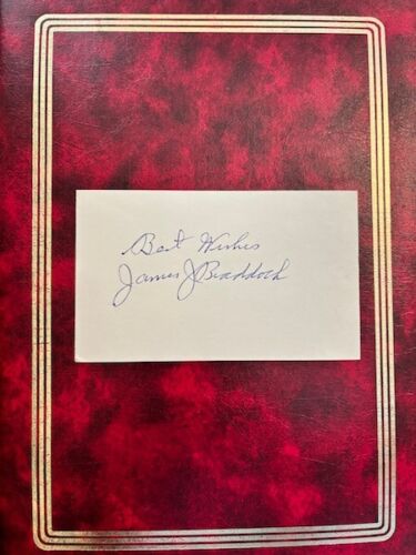 Pristine "Cinderella Man" JAMES J BRADDOCK Signed Card & Wife's Historical note - Picture 3 of 4