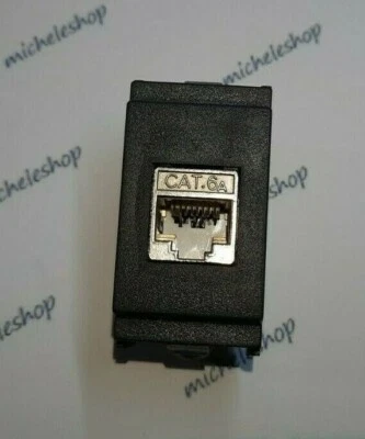 presa di rete dati schermata rj45 cat6A compatibile vimar idea nero. internet