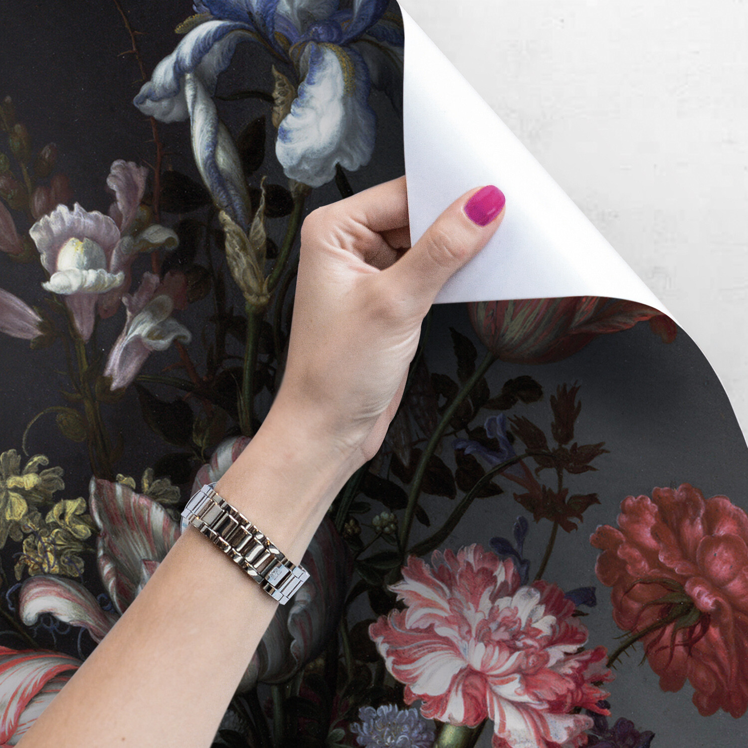 Dutch Dark Vintage Floral Removable Wallpaper Wall mural Peel and stick