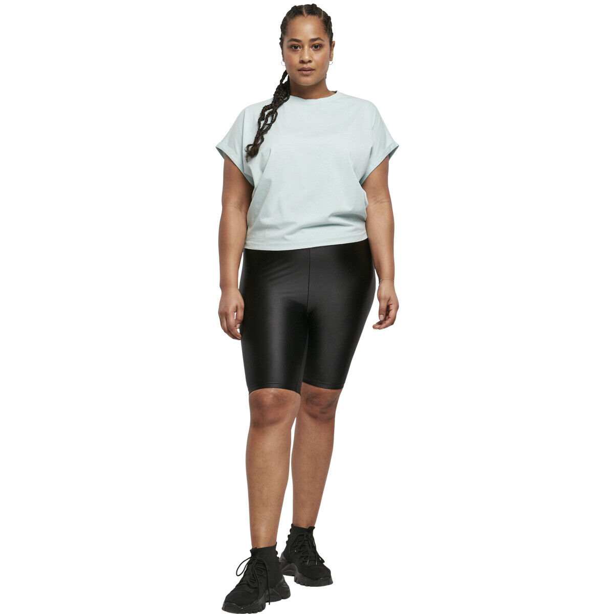 Urban Classics Ladies Highwaist Shiny Metallic Cycle Shorts Hose Sporthose  Sport | eBay