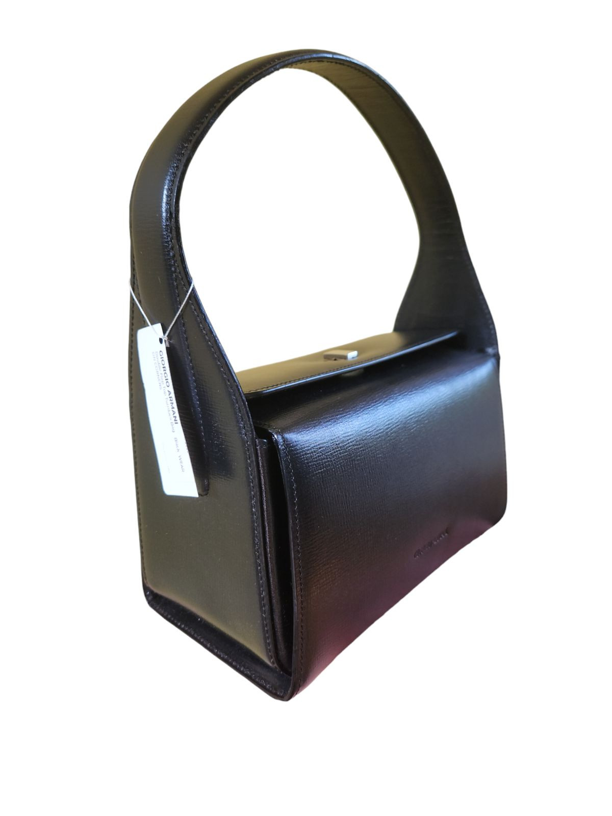 Rare  Giorgio Armani Double Flap Top Turnlock Bag Black Unisex image 3