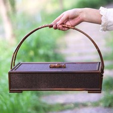 Bamboo rattan weaving hand basket tea room ornament tea ceremonySet storage box