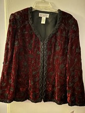 NWT VTG Niteline Della Roufogali Women  s Beaded Sequin Evening Jacket Sz M
