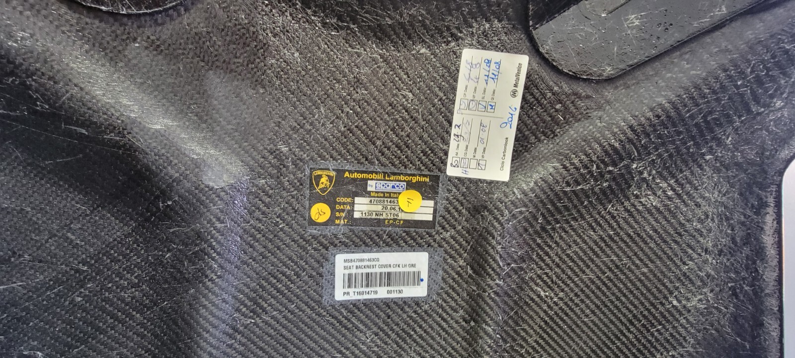LAMBORGHINI AVENTADOR CARBON FIBER SEAT COVERS SEAT BACK COVERS OEM LEFT & RIGHT