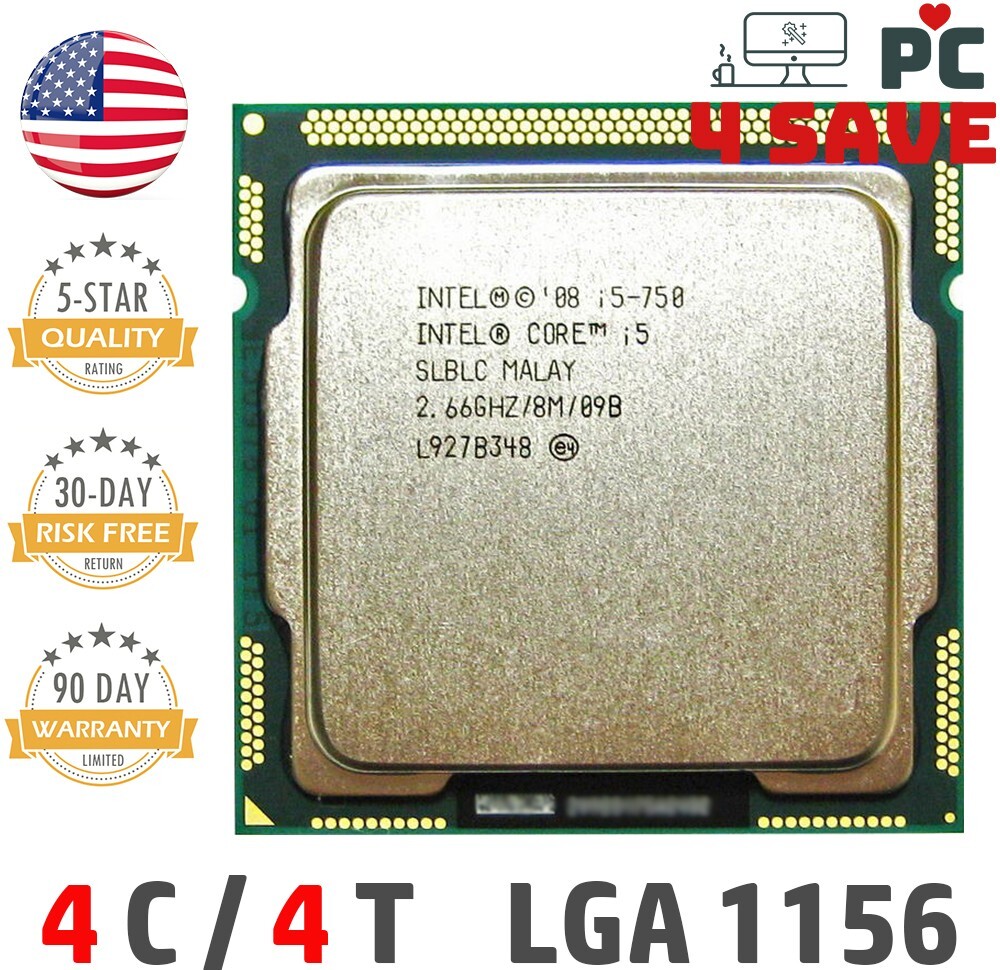 Intel Core i5-750 4-Core LGA1156 8MB Desktop CPU Processor