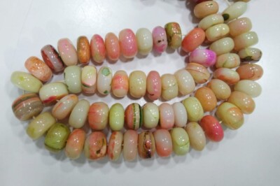 Multi Opal  Rondelle Smooth Beads 16 Inch 10-12 mm 1 Necklace Gemstone