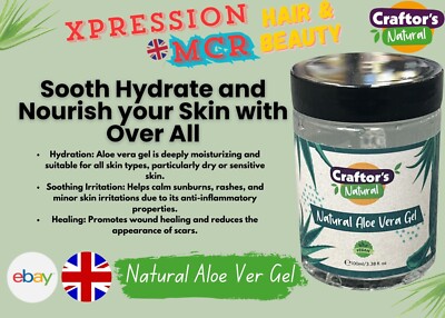 Craftor's 100 % natürliches Aloe Vera Gel 100 ml UK Marke schnelle Lieferung