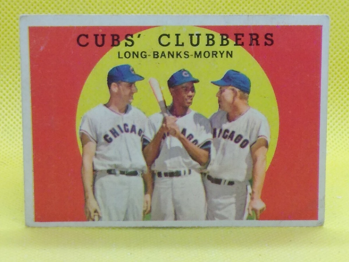 1959 Topps #147 Cubs' Clubbers Long / Banks / Moryn | eBay