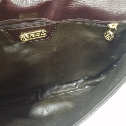 FENDI BR One Shoulder Bag Crossbody Handbag Brown Leather Men's Used Japan F/S - Picture 20 of 20