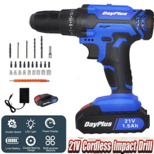 Cordless Drill W/ Battery & Charger Impact Drill Set For Home Power Drill Drive