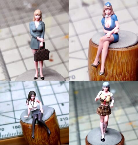 1/64 Sexy Mädchen Druck Koffer 3D Druck Figuren SPIELZEUG passt 1:64 Auto Ständer Diorama - Bild 1 von 24