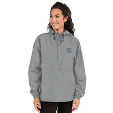 Volleyball Jacket, Embroidered, Half Zip, Hood, Wind Water Resistant, Packable