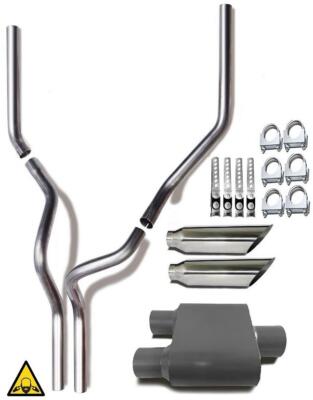 Dual Pipes Conversion Exhaust Kit fits 87-93 Dodge Ram Pick Up Truck