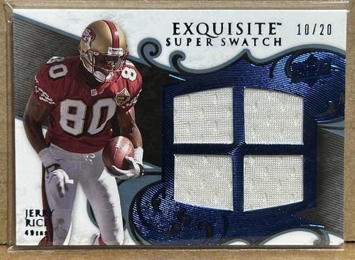 Jerry Rice 2008 Upper Deck Exquisite Collection Quad Super Swatch Jersey #/20 SP