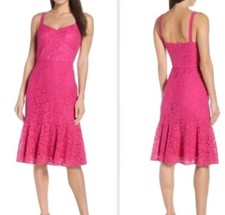 Chelsea28 Women's 14 Pink Lace Fit  Flare sleeveless Midi Dress New with Tags
