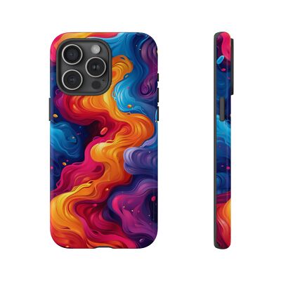 For iPhone / Galaxy / Pixel | Phone Ink Case - Colorful Wave Cloud Symphony