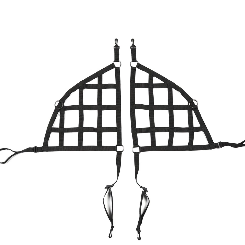 Black Cargo Restraint System Net Top Parts Pet Barriers for 07+ Jeep Wrangler JK - Image 3 of 4