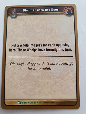 WORLD OF WARCRAFT TRADING CARD GAME SAMMELKARTE PLUNDER INTO THE EGGS