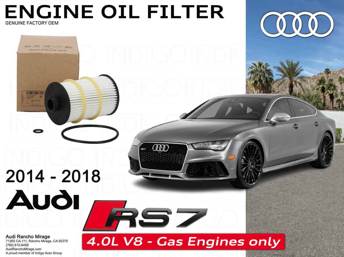 Audi LLS Engine Oil 504 7本セット(+未使用フィルター) 2014-2018 Audi RS7 Genuine OEM Engine Oil Filter Element RS7-079