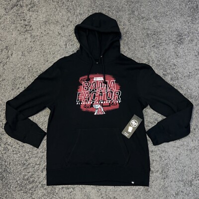 Alabama Crimson Tide  47 Brand Black Red  Bama Factor  Hoodie Jacket Men s Large