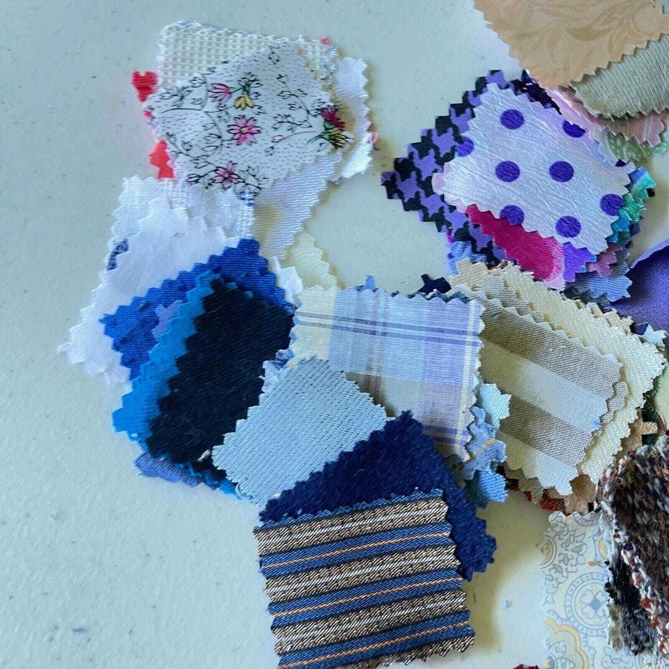 quilting fabric precut squares mixed multicolored plaid checkered floral cotton - Image 3 of 4