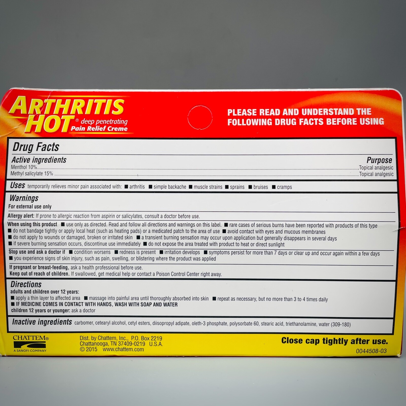 Arthritis Hot Pain Relief Creme Deep Fast Acting 3PK x 3oz