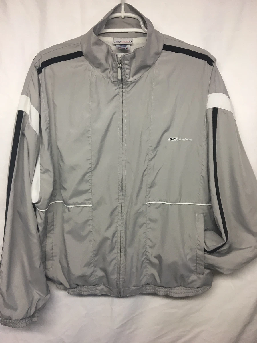 Reebok jacket mens sale silver