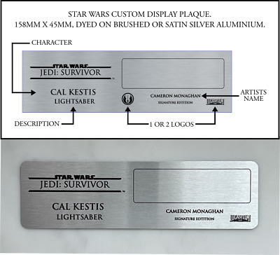 Star Wars Custom Autograph Signature Display Plaque Aluminium Helmet Blaster