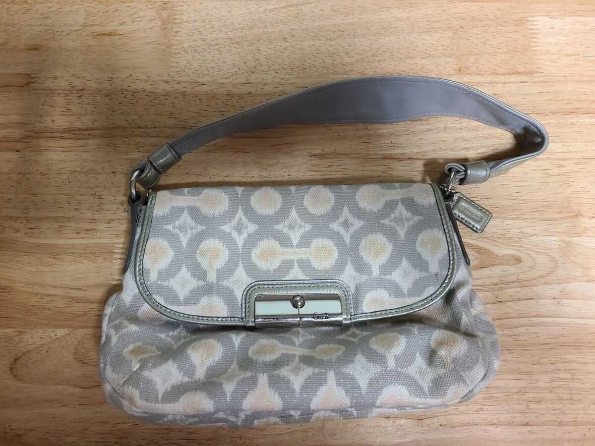 Coach Signature Op Art Ikat Top Handle Pouch Bag Purse 45376 Coach Signature Op Art Ikat Top Handle Pouch Bag Purse 45376
