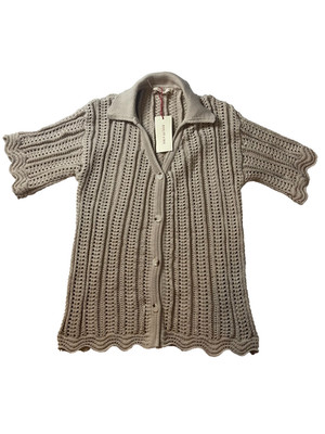 Solitaire. Women's casual knitted blouse size S color cream. Made in China. NWT.