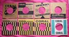 CORAL - lot of 8 45 rpm Company Sleeves from the 50's 60's