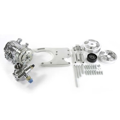 Ford Coyote 5.0L Polished Hydraulic Power Steering Conversion Swap Kit SD7 Style