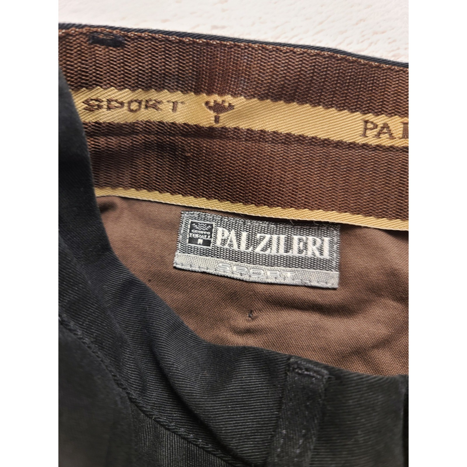 Pal Zileri Sport Trousers Pants Men's 38x28 56 IT Black Cotton Twill Flat Front image 4