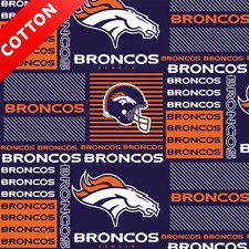 Denver Broncos NFL Cotton Fabric - 58" Wide - Sold by The Yard Bolt