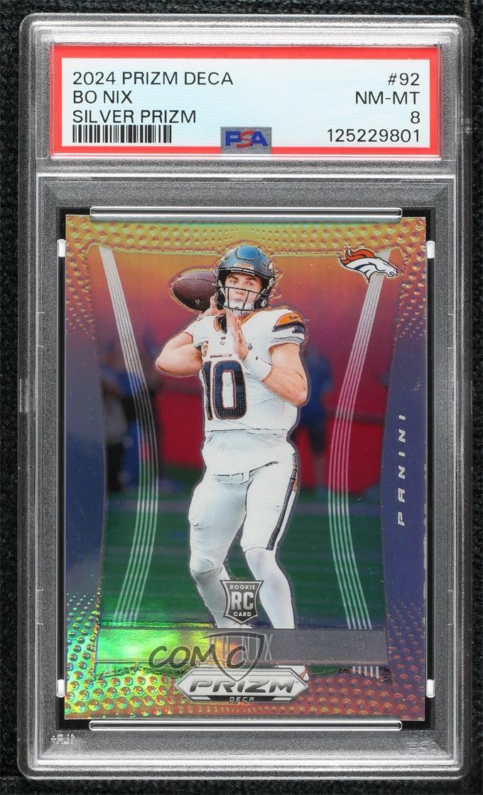 2024 Panini Prizm Deca Silver Prizm Bo Nix #92 Rookie RC 12jh