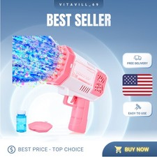 Rocket-Shaped Bubble Machine Toy for Kids Ages 4-8 - Includes Bubble Solution