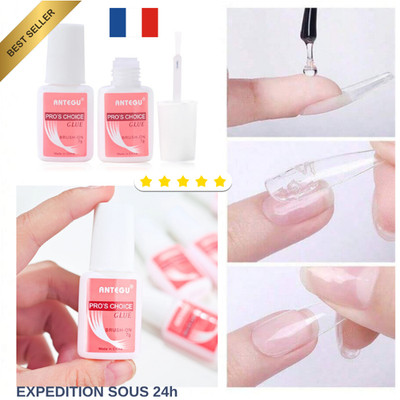 Kleber mit Pinsel für falsche Nägel Kapseln Tips Maniküre Nail Art Gel Wiederverwendet