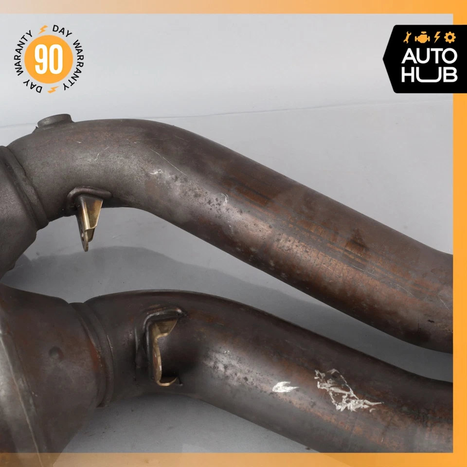 Porsche Cayenne 958 Turbo S Front Engine Exhaust Downpipe Set 7P5254300T OEM - Image 4 of 4