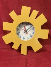 Starburst Sunburst Wooden Wall Clock Retro Co...