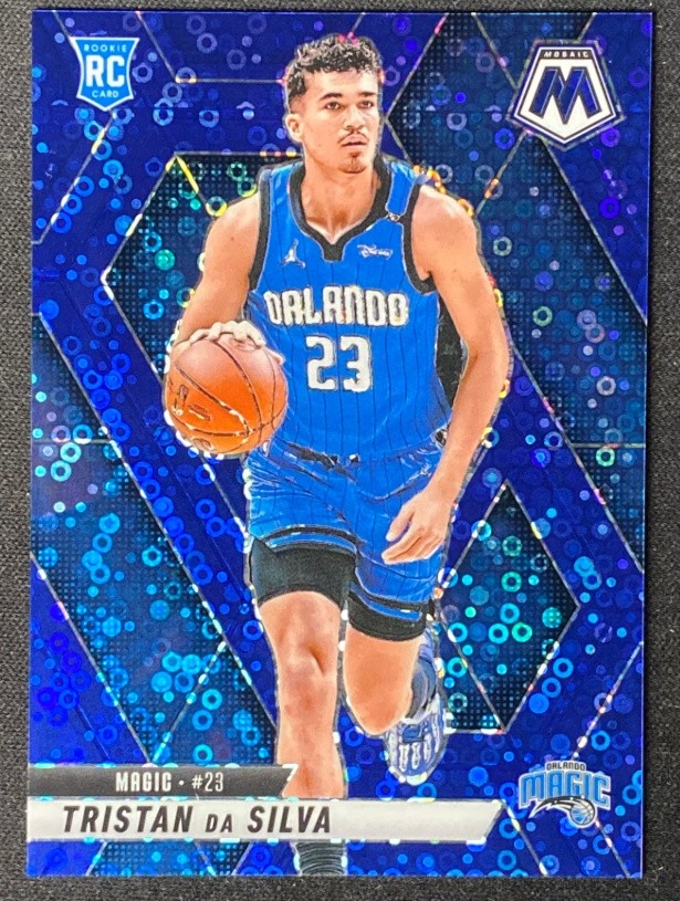 Tristan Da Silva 2024-25 Panini Mosaic Fast Break Blue Disco Prizm 77/85 RC #230