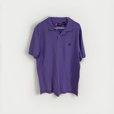 Chaps Polo Shirt Men's Size L Purple Short Sleeve Classic Fit 100 Cotton